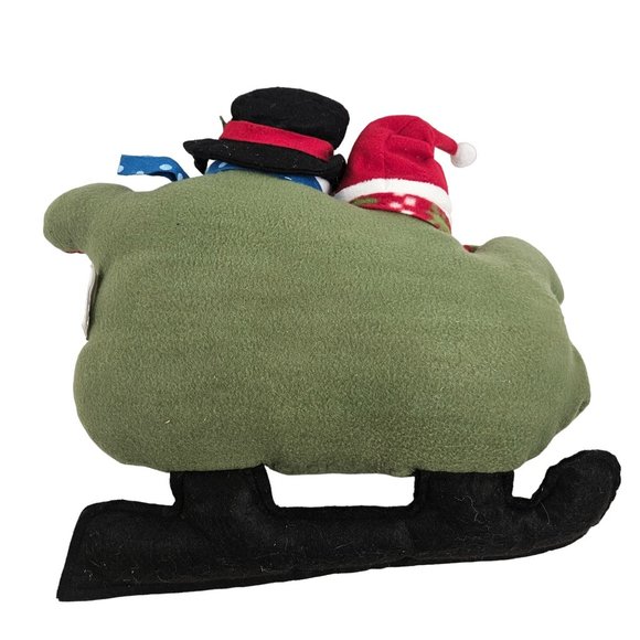 St Nicholas Square Plush Snowman Couple Sleigh Holly Candy Cane Christmas Decor - Picture 7 of 10